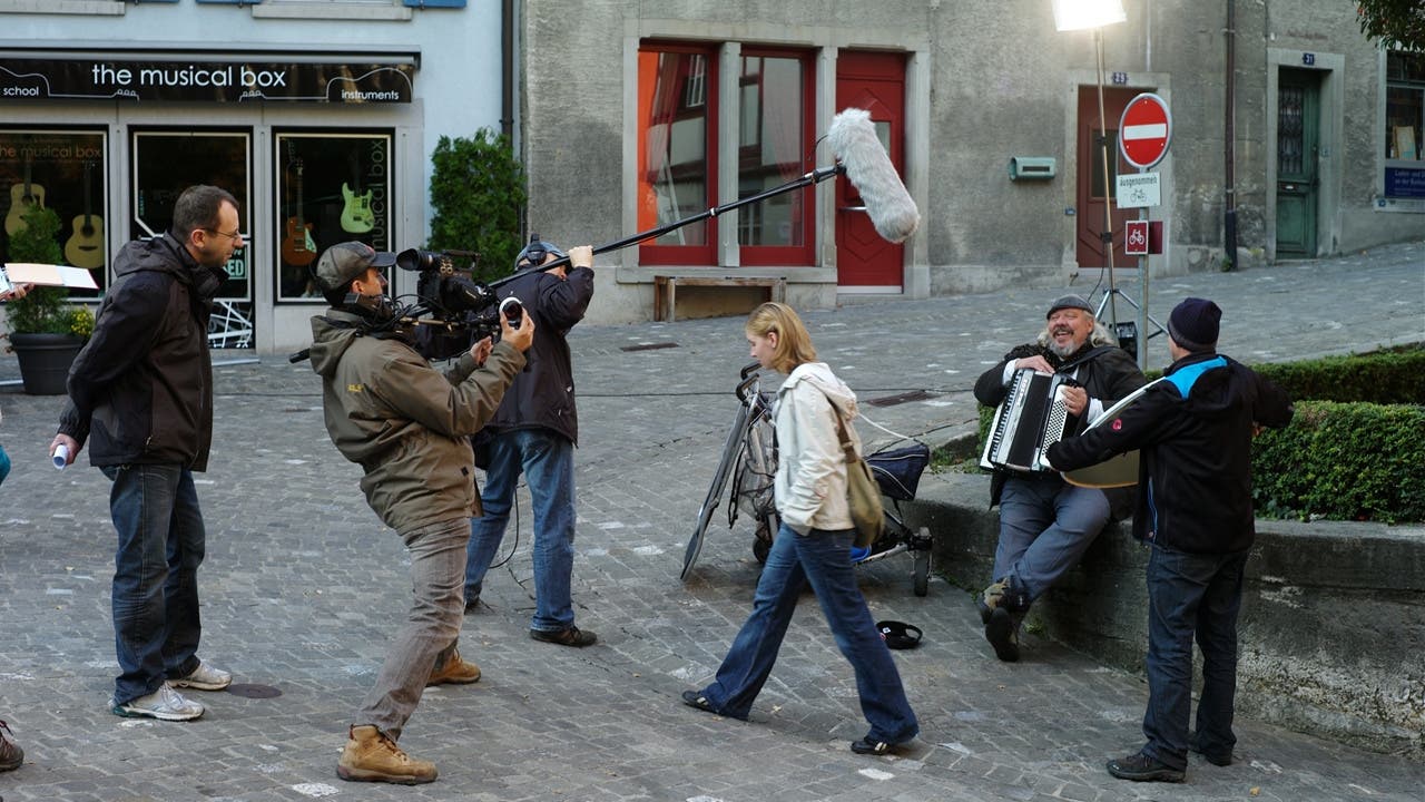 Die Dreharbeiten zum Kurzspielfilm «Adagio for strings» fanden in der Altstadt Baden statt.