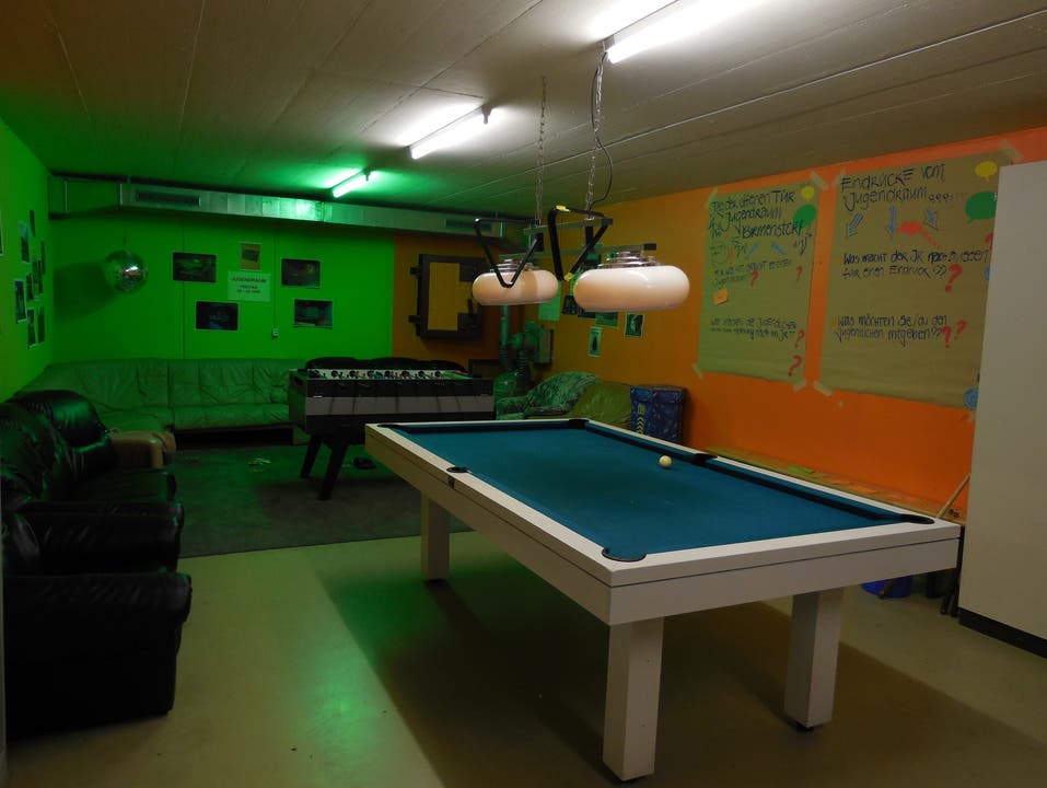 Der Jugendraum Birmenstorf ist mit Billiardtisch, Tischfussballkasten und Kinoraum (nicht im Bild) ausgestattet