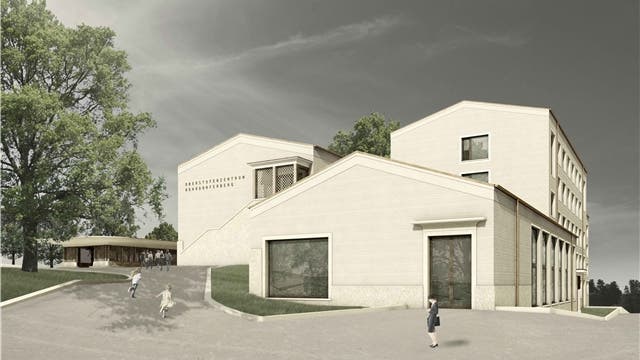 Visualisierung der Zufahrt des künftigen Oberstufenzentrums in Niederrohrdorf
