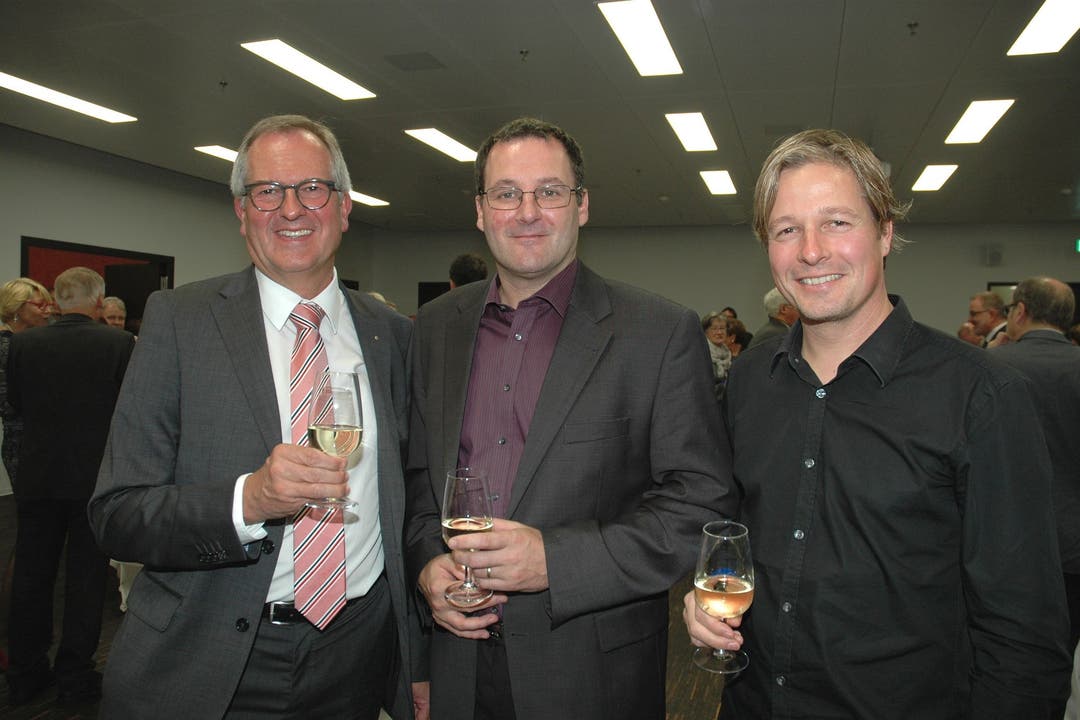 Anton Lauber (v. l.), Präsident des Fördervereins Campussaal, mit seinen Vorstandskollegen Urs Widmer und Marco Valetti
