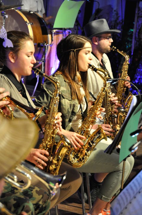 Saxofonregister im Scheinwerferlicht