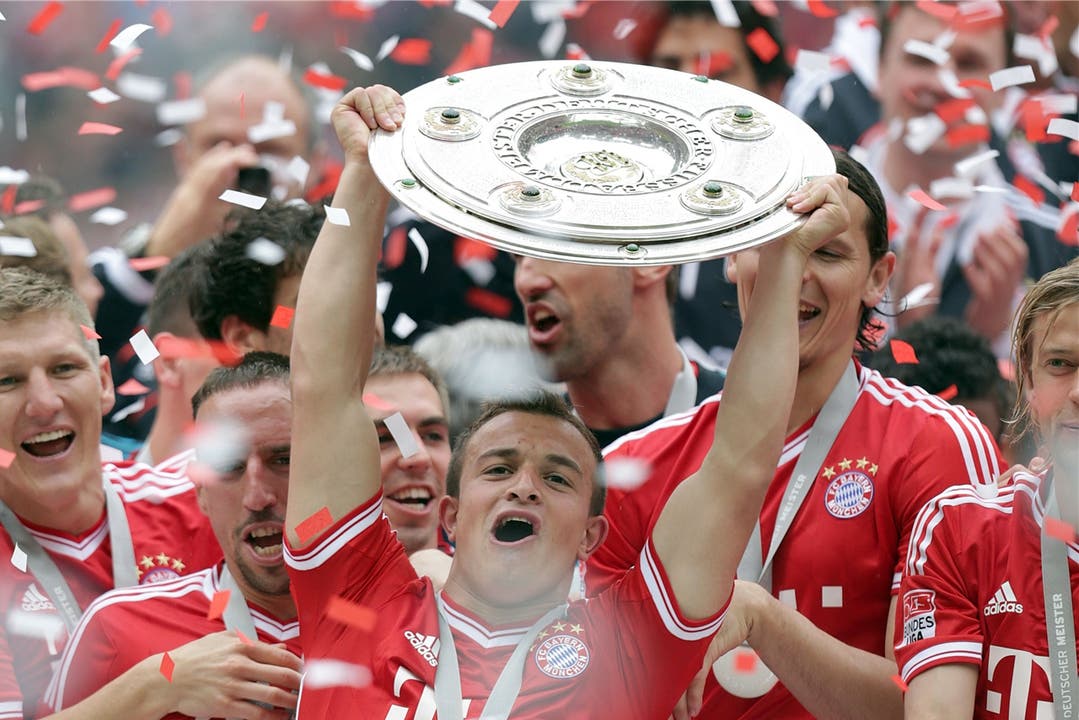 Xherdan Shaqiri gewann mit den Bayern im ersten Jahr gleich das Triple. Und feierte dies auch.