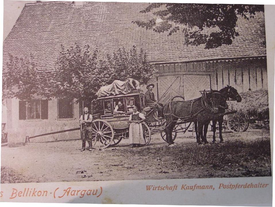 In den Jahren 1895 bis 1927 fuhr eine Postkutsche zwischen Bellikon und Dättwil