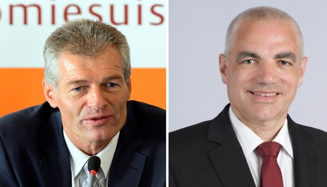Economiesuisse-Präsident Heinz Karrer und der neue Direktor Jean-Marc Hensch