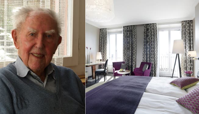 Karl Frey überzeugte die Jury mit seiner authentischen Geschichte von 1943. Damit wird das Zimmer Nr. 12 (Bild rechts typähnlich) zum eigentlichen Karl-Frey-Zimmer im Hotel Schweizerhof Luzern.