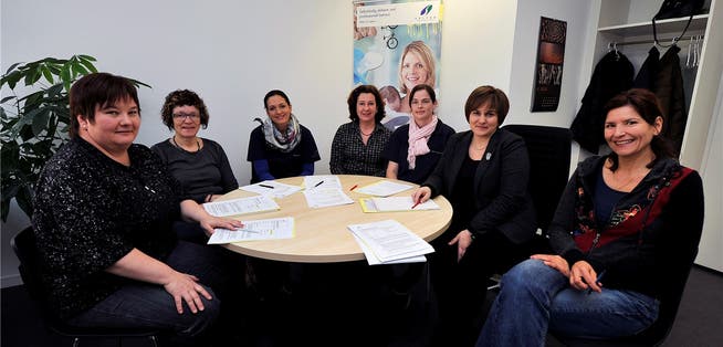 Sie bilden das Kader von Spitex Thal (von links): Karin Saner, Verena Gerber, Cornelia Woodtli, Irene Welte, Esther Heer, M. Isabel Zimmermann (Geschäftsführerin), Renate Stuber.