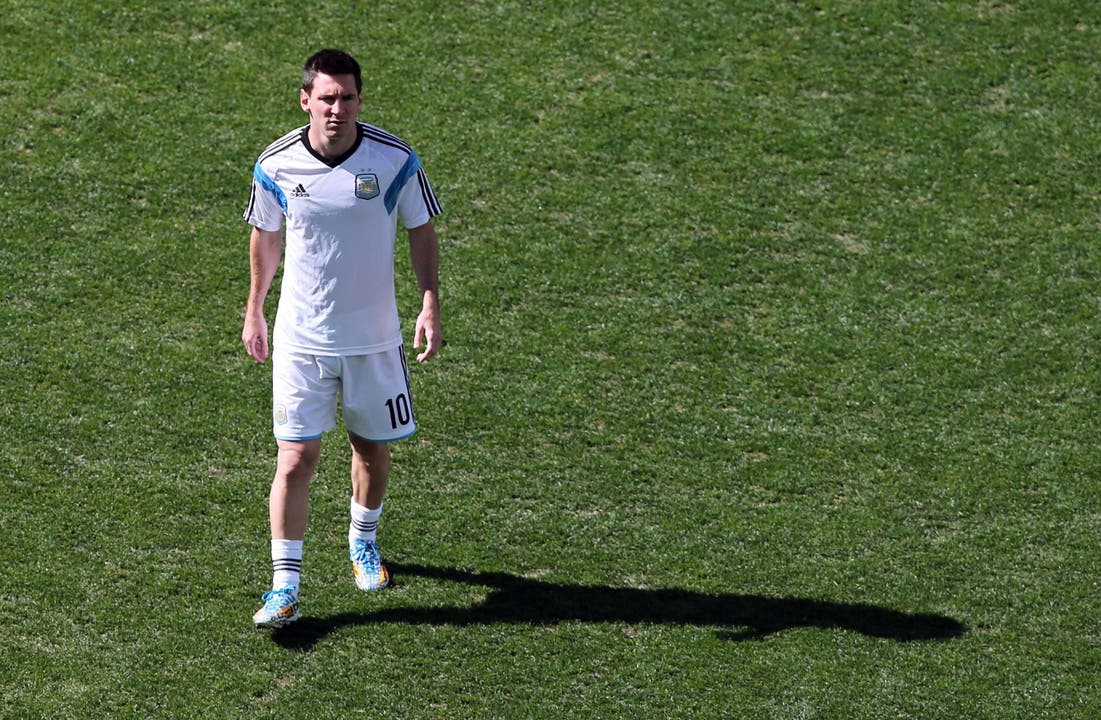 Lionel Messi beim Einspielen