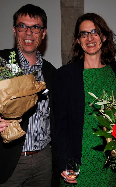 Pascal Frei und Bettina Spörri, der Vereins-Präsident und die Leiterin der Literaturtage.