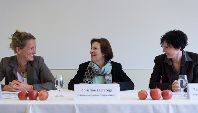 Drei gegen den Gripen: Susanne Hochuli, Christine Egerszegi und Pascale Bruderer Wyss.