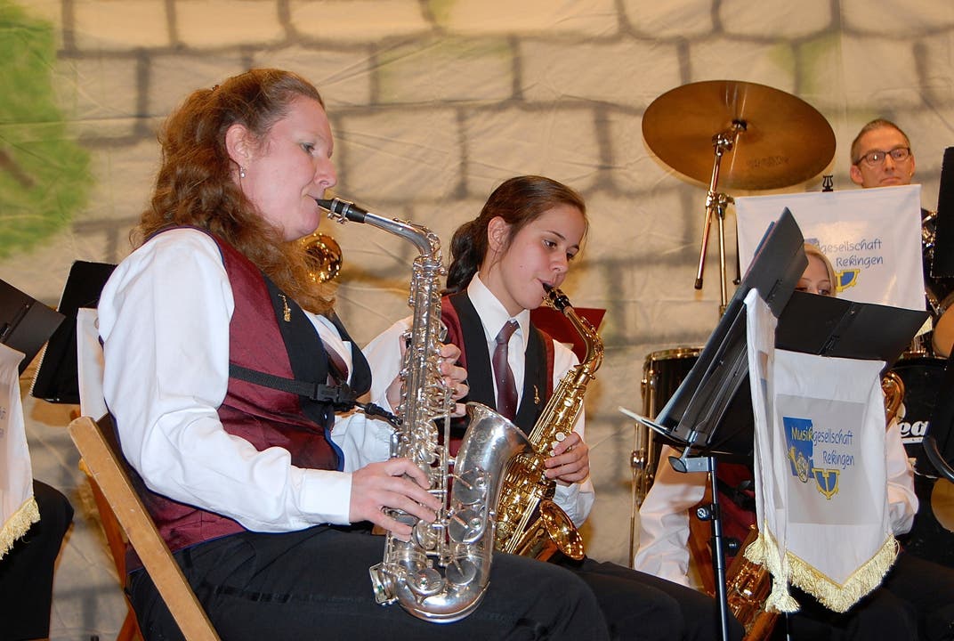 Frauenpower beim Saxofonregister der Musikgesellschaft Rekingen