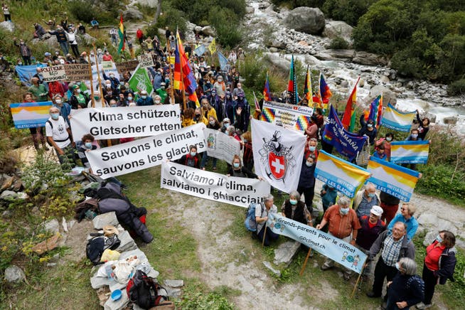 Die Feier diente auch der Unterstützung der «Gletscherinitiative», die fossile Treibstoffe ab 2050 verbieten will. 