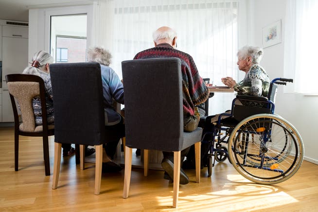 Mittagessen in einer Senioren WG in Egerkingen am Dienstag, 2. April 2019.