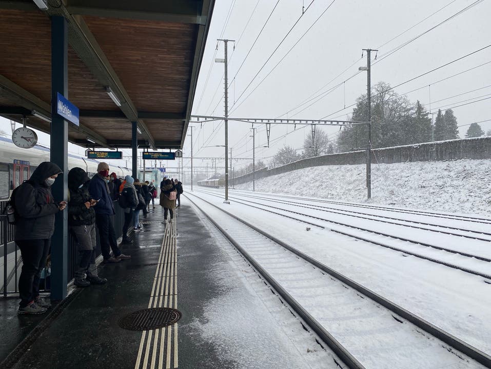 Auch der Schienenverkehr wurde wegen des Schneefalls beeinträchtigt.