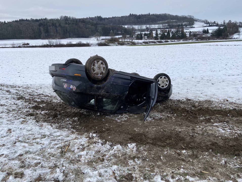 Dottikon AG, 13. Januar: Ein Autofahrer verliert die Herrschaft über sein Fahrzeug und landet damit in einem Acker. Er bleibt unverletzt. Den Führerausweis ist er los.