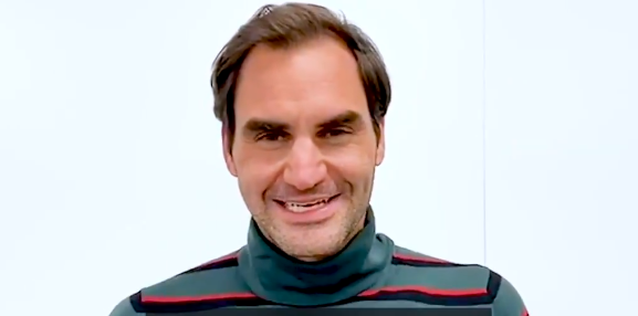 Roger Federer grüsst Behrang Safari in einer Videobotschaft.