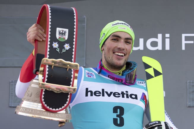 Daniel Yule nach seinem Sieg im Slalom 2020. Der Walliser wird auch dieses Jahr wieder am Start sein, allerdings ohne Zuschauer. 