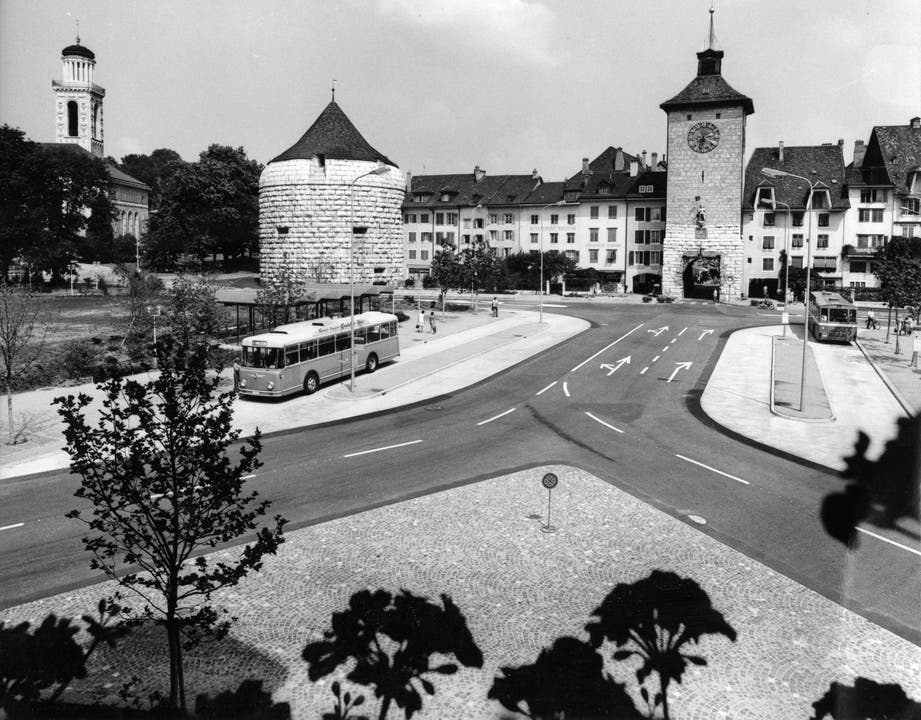 Der Amthausplatz nach der Umgestaltung im Sommer 1976.