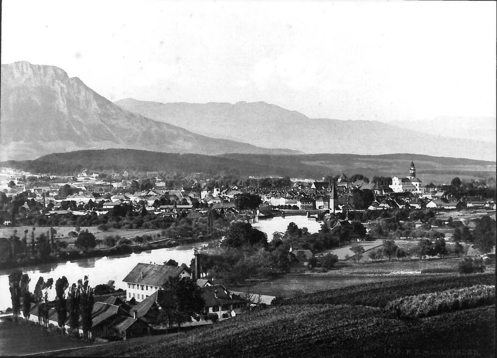 Ansicht der Stadt Solothurn um 1880 von Südwesten her