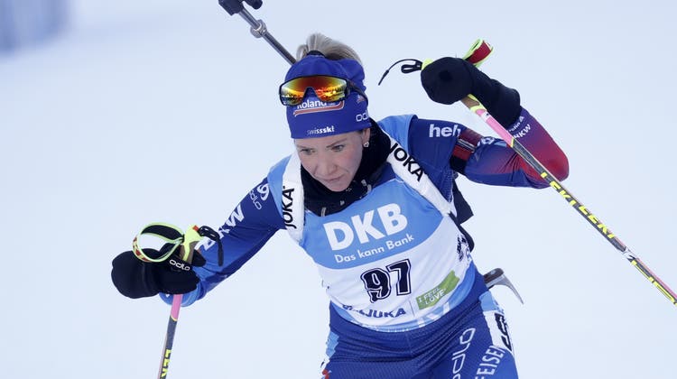 Selina Gasparin erreichte an der Biathlon-WM in Slowenien über 15 km als beste Schweizerin den 6. Rang. (EPA)