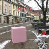 Die rosarote Krizzelbox an der Freiestrasse soll mit Meinungen gefüllt werden. (Bild: PD)