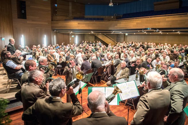Die letztjährige Versammlung von Jagd Thurgau mit Jagdhornbläsern für die Fanfaren.