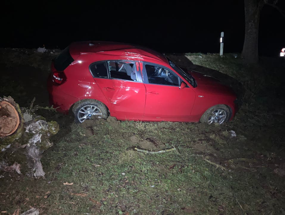 Mandach AG, 3. Januar: Ein Automobilist verliert Herrschaft über sein Fahrzeug und kollidiert mit einem Baum