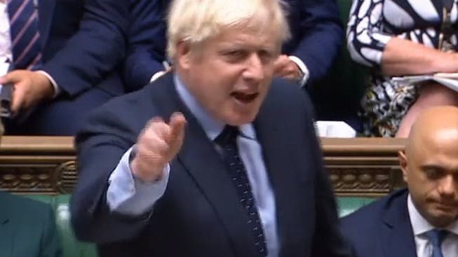 Der britische Premier Boris Johnson am Mittwochabend im Unterhaus.