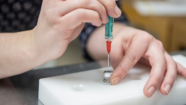 Der Impfstoff von Pfizer/Biontech wird für die ersten Impfungen in der Schweiz vorbereitet.