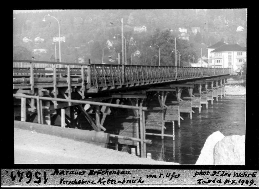 1948/49 wird die neue Aarebrücke gebaut. Bald sieht es wohl wieder so ähnlich aus.