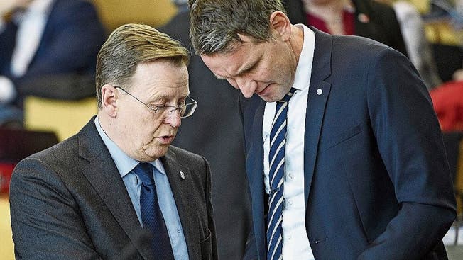 Der Linke Bodo Ramelow und der AfD-Politiker Björn Höcke im Thüringer Landtag.