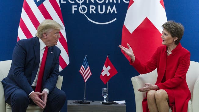 US-Präsident Trump und Bundespräsidentin Sommaruga am WEF in Davos.