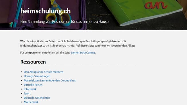 Screenshot Website Heimschulung.ch