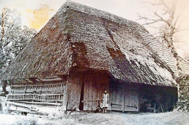 Das letzte Strohdachhaus in der Gemeinde Schmiedrued, abgebrochen 1962 (Aufnahme von 1955/1960).