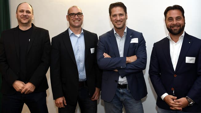 Thomas Umbricht und Ruedi Burianek (Mint it AG), Philipp Emmenegger (Itegrity AG) und Maurizio Galati (Magal GmbH).
