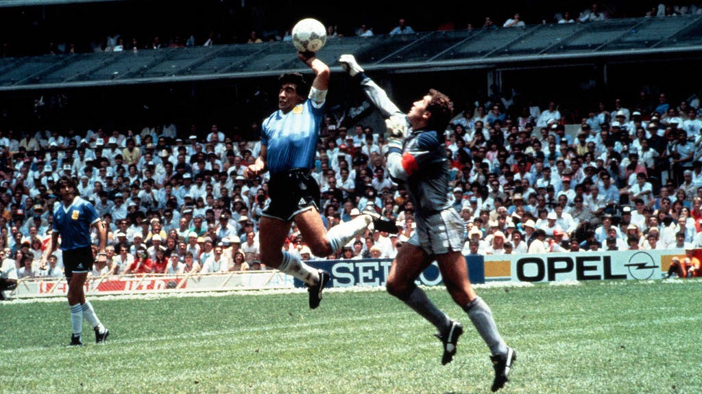 Die berühmte «Hand Gottes» an der WM 1986 im Spiel gegen England.