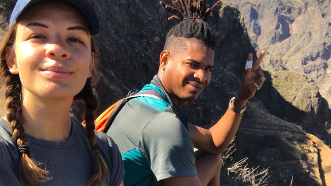 Die Aarauerin Melissa Pacheco (27) mit ihrem Partner Fredson während dem Lockdown (2020) auf den Kapverden