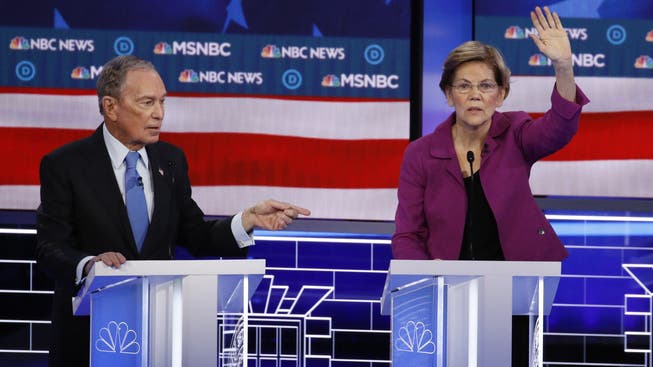 Siegerin und Verlierer der Demokraten-Debatte: Elizabeth Warren (r) und Mike Bloomberg.