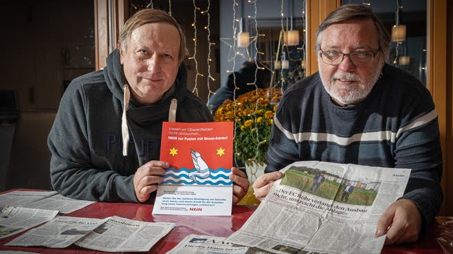Sie wollen die Grossfusion verhindern (v.l.): Dieter Ammann (62, parteilos) und Roland Haldimann (59, Präsident EDU Aargau).
