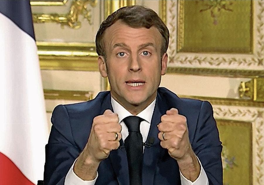 Schlitterkurs: Emmanuel Macron.