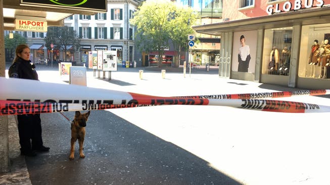Am 1.11.2018 gab es in der Badener Innenstadt einen Grosseinsatz - wegen einer vermeintlichen Bombe. (Archivbild)