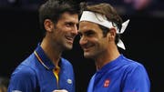 Guter Laune: Djokovic und Federer spielte im September 2018 im Team Europe. Am Sonntag sind sie Gegner. (Bild: KEY)