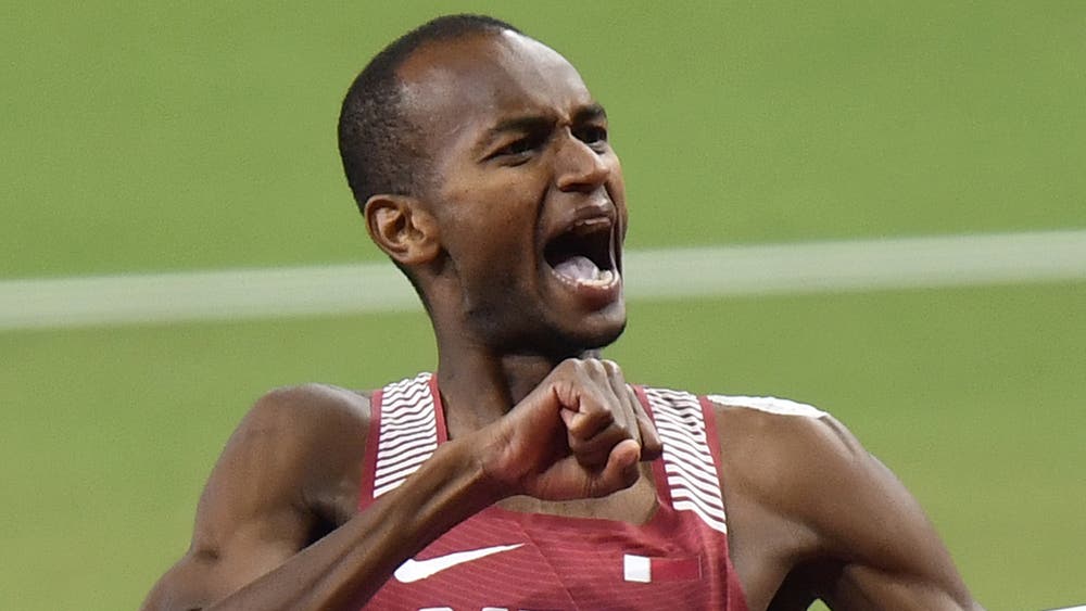 Mutaz Essa Barshim besorgt Katar im Hochsprung eine Goldmedaille: (Bild: Keystone)