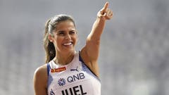 Amelie Iuel aus Norwegen zeigt es an: Hier entlang für weitere Topshots der WM in Doha: (Bild: Keystone)