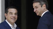 Alexis Tsipras (links) tritt, Kyriakos Mitsotaks tritt an. Bild: KEY