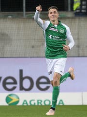 Vincent Sierro erzielte gegen Xamax seine Saisontore sieben und acht – er belegt nun Rang drei in der Super-League-Torschützenliste. (Bild: Keystone)