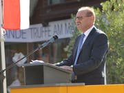 Gemeindepräsident Max Vögeli bei seiner Ansprache zur Eröffnung der Lehrerfortbildungskurse in Weinfelden. (Bild: PD)