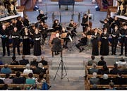 Aufführung der Matthäuspassion mit dem Ensemble Corund in der Kirche St. Peter und Paul in Andermatt. (Bild: Peter Fischli, Andermatt, 19. April 2019)