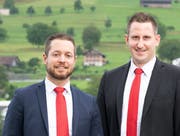 Claudio Schneeberger (links) wid neuer Leiter der NKB-Geschäftsstelle Buochs, Marco Röthlisberger wird neuer Stellvertreter. (Bild: PD)