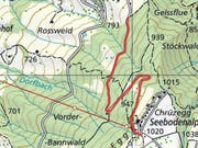 Der rot markierte Abschnitt der Strasse wird gesperrt. (Bild: PD)