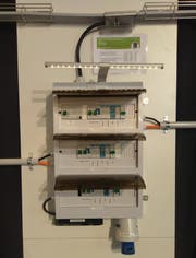 Eine Powerbox für drei Parkplätze des Start-ups Megalog. (Bild: PD)